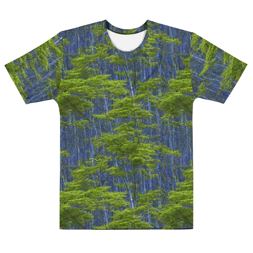 Cobalt Forest on Men's Cotton Crew Neck T-Shirt — Front