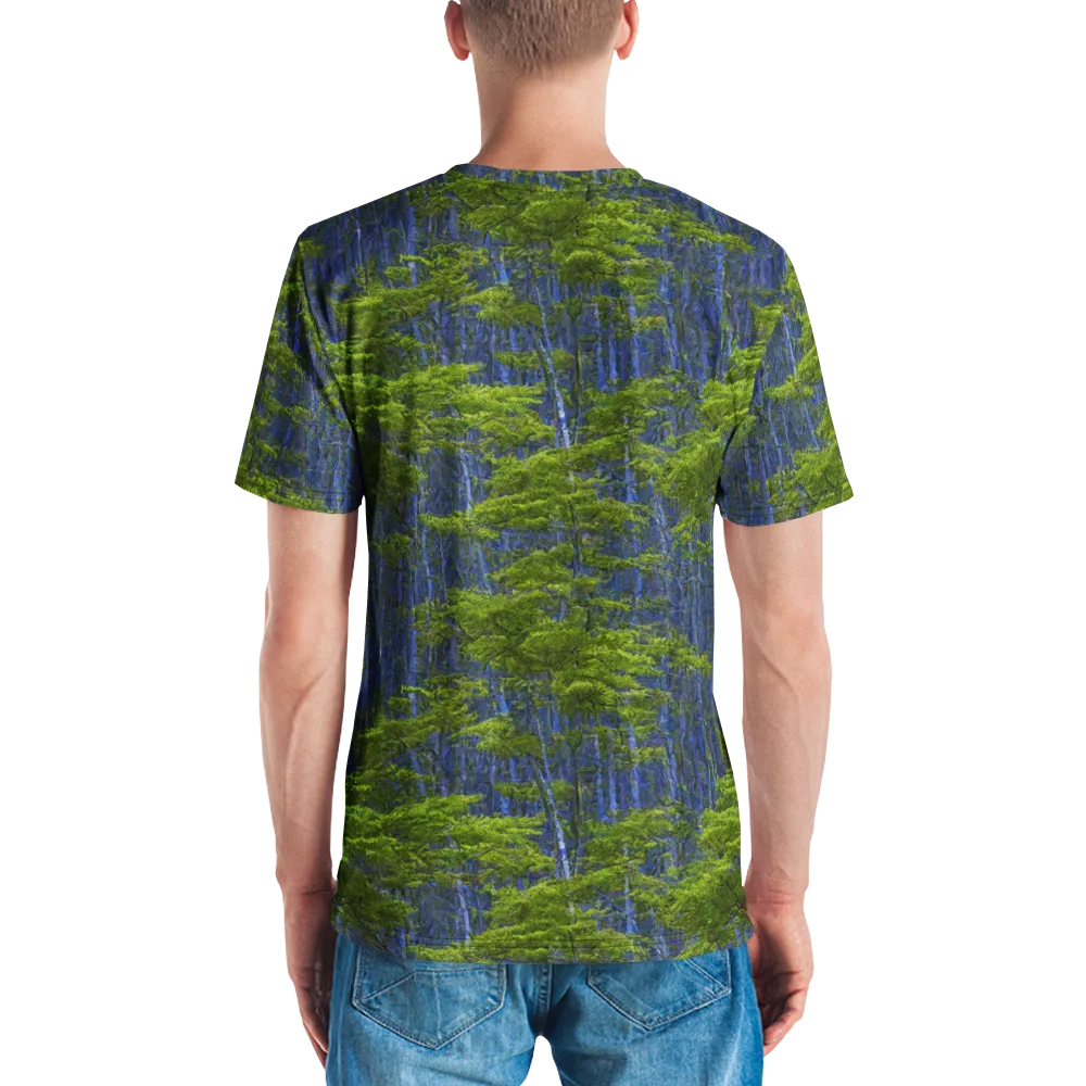 Cobalt Forest on Men's Crew Neck T-Shirt — Back