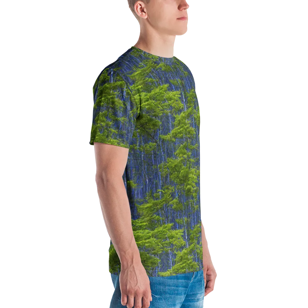 Cobalt Forest on Men's Crew Neck T-Shirt — Right