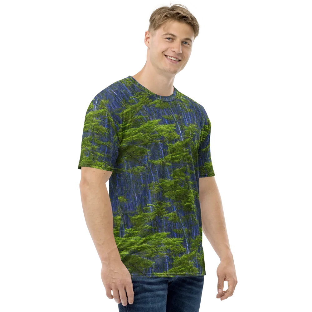 Cobalt Forest on Men's Crew Neck T-Shirt — Right