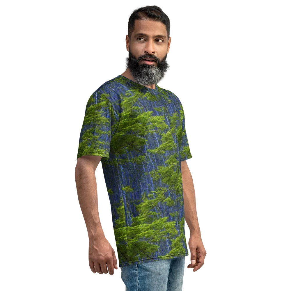 Cobalt Forest on Men's Crew Neck T-Shirt — Right