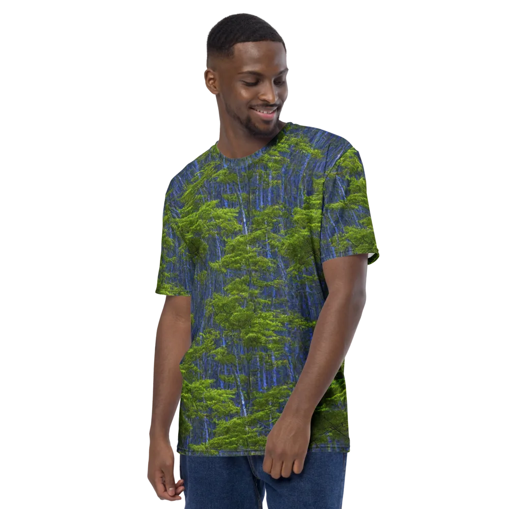 Cobalt Forest on Men's Crew Neck T-Shirt — Left