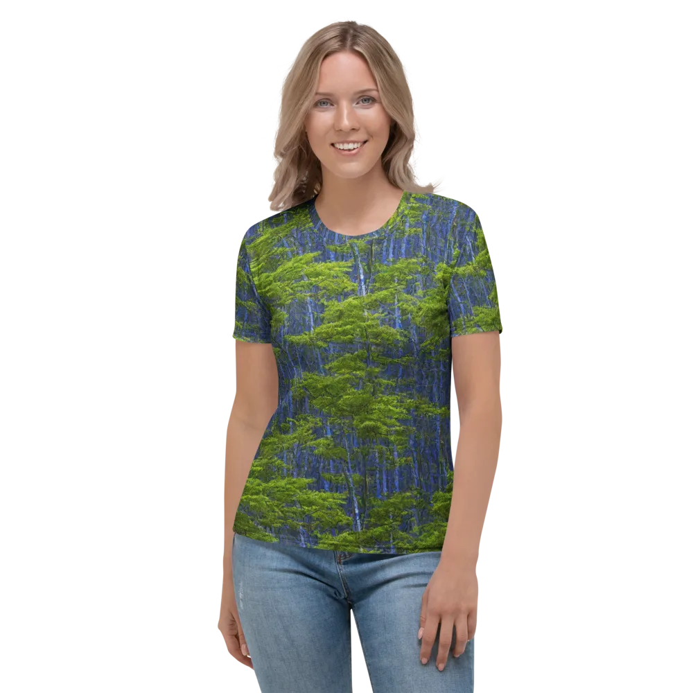 Cobalt Forest on Women's Crew Neck T-Shirt — Front