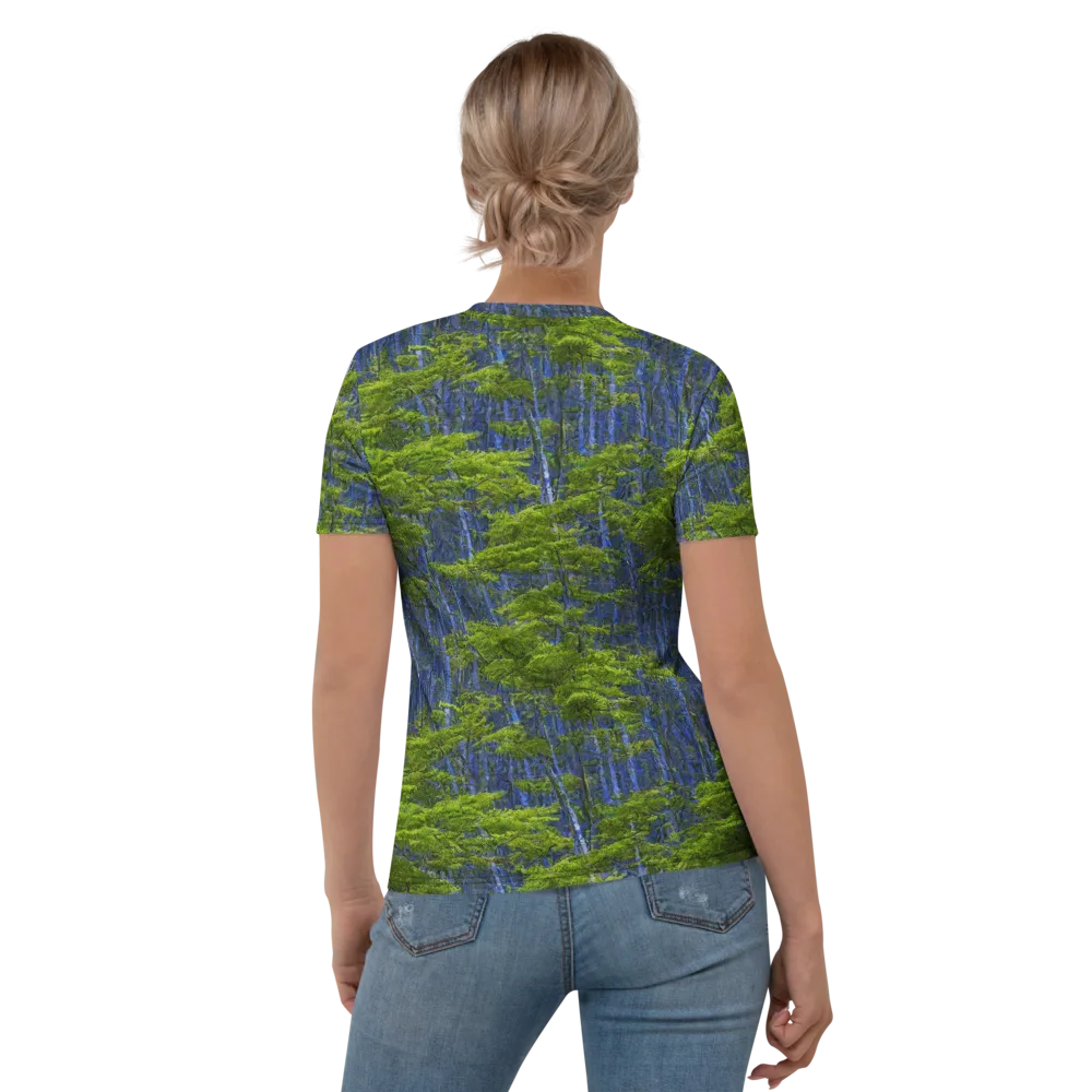 Cobalt Forest on Women's Crew Neck T-Shirt — Back