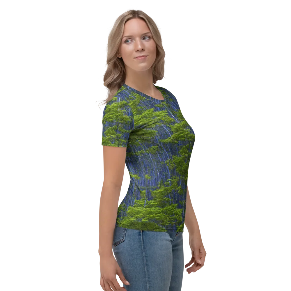 Cobalt Forest on Women's Crew Neck T-Shirt — Right