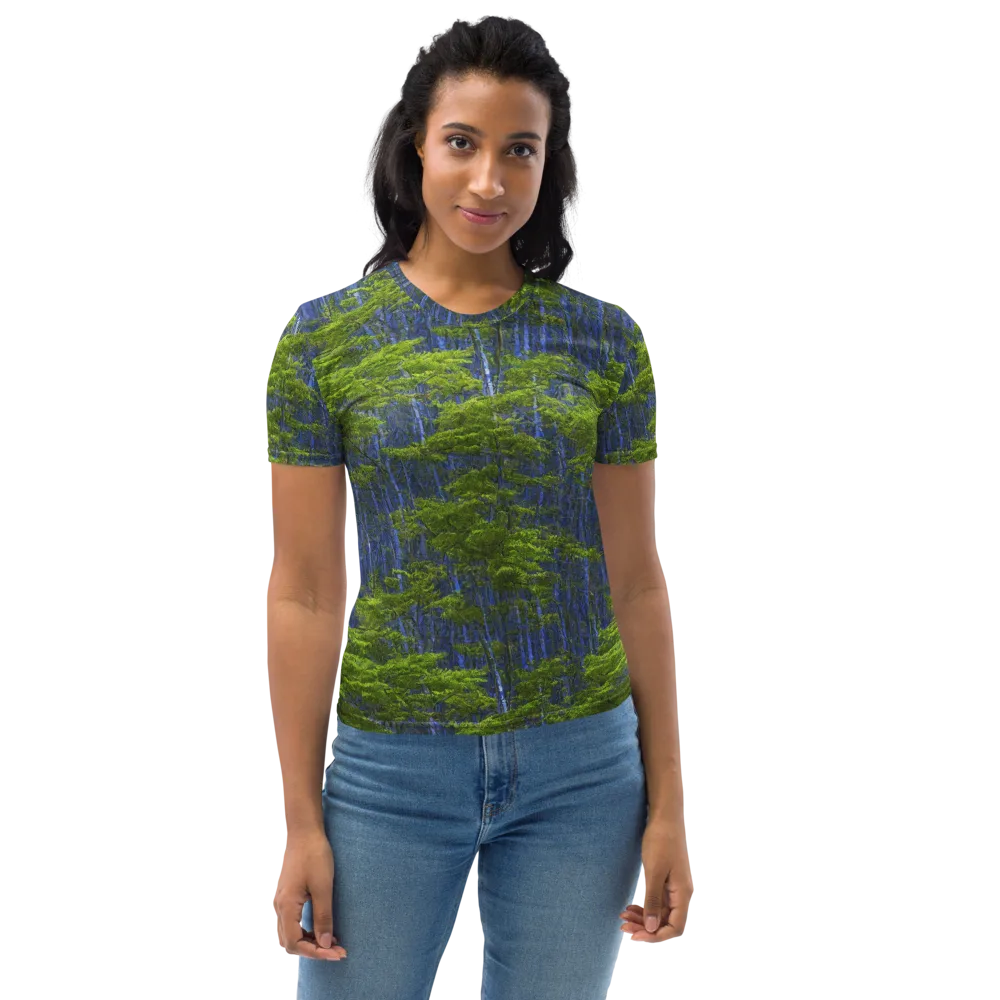 Cobalt Forest on Women's Crew Neck T-Shirt — Front