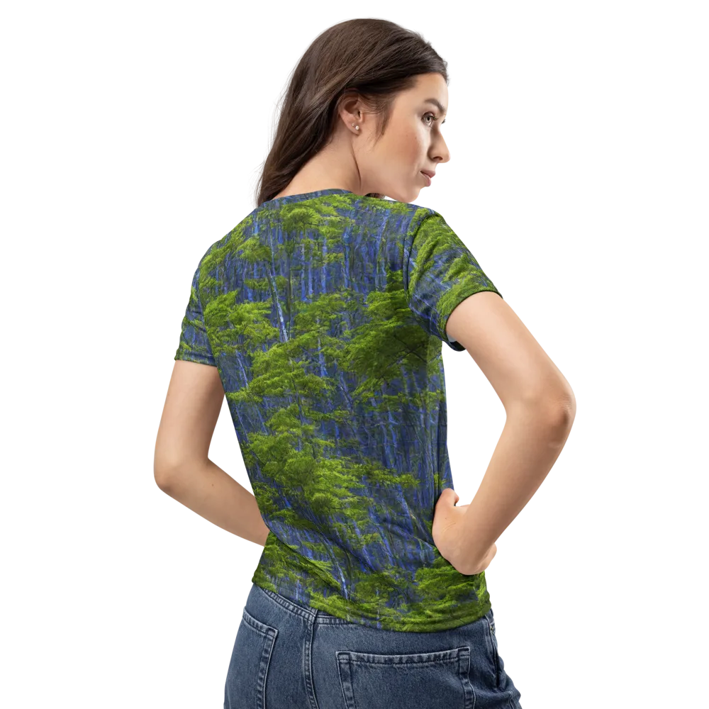 Cobalt Forest on Women's Crew Neck T-Shirt — Back