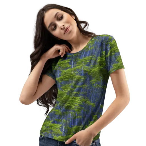 Cobalt Forest on a Women's Crew Neck T-Shirt