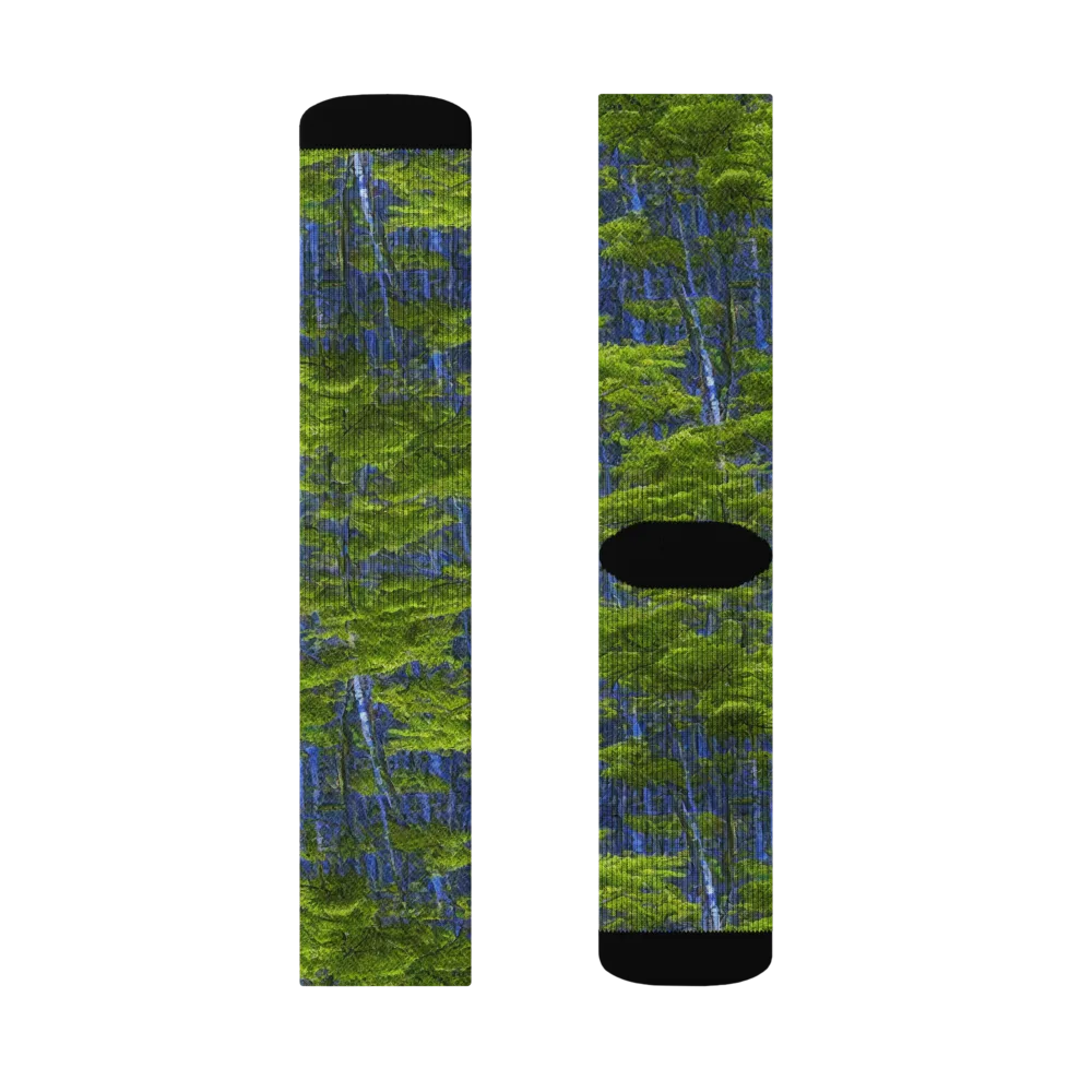 Cobalt Forest on Socks — Left Sock