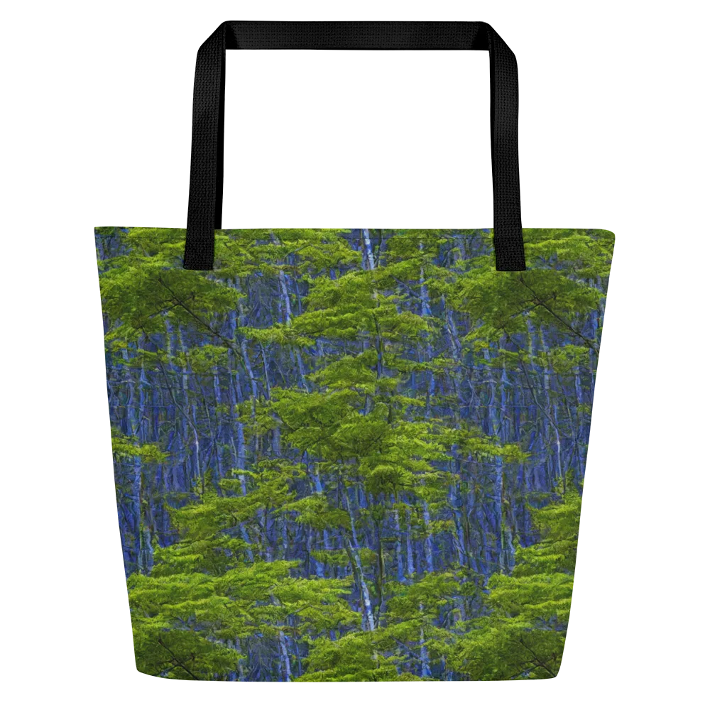 Cobalt Forest on Large Tote Bag W/ Pocket — Front