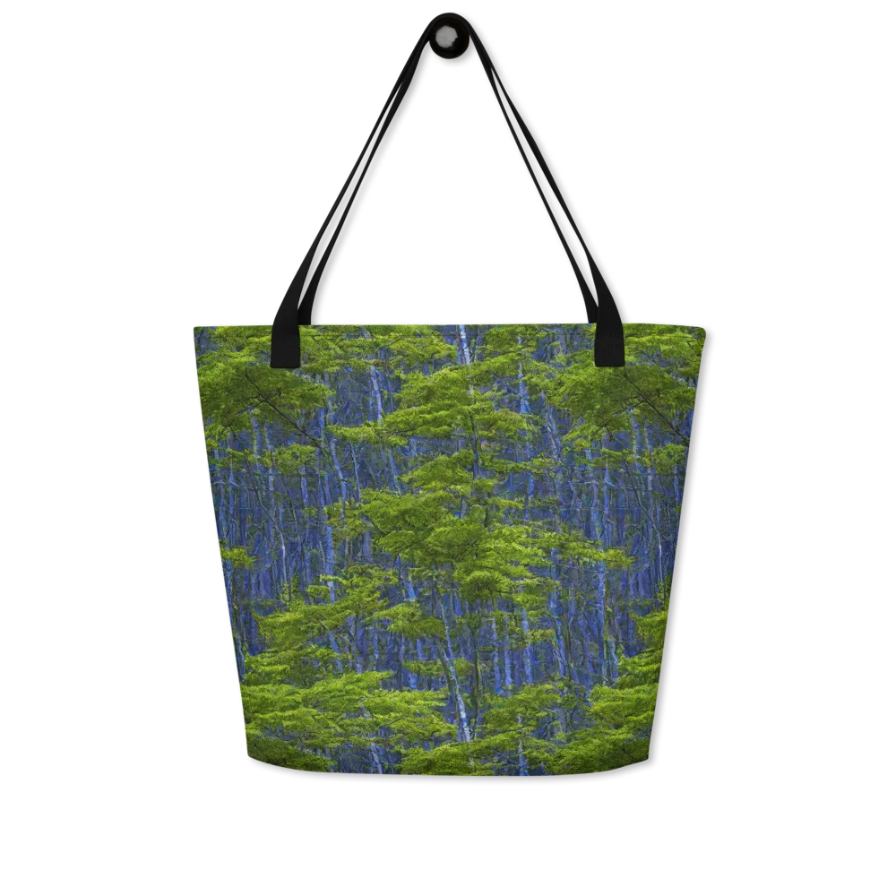 Cobalt Forest on Large Tote Bag W/ Pocket — Front