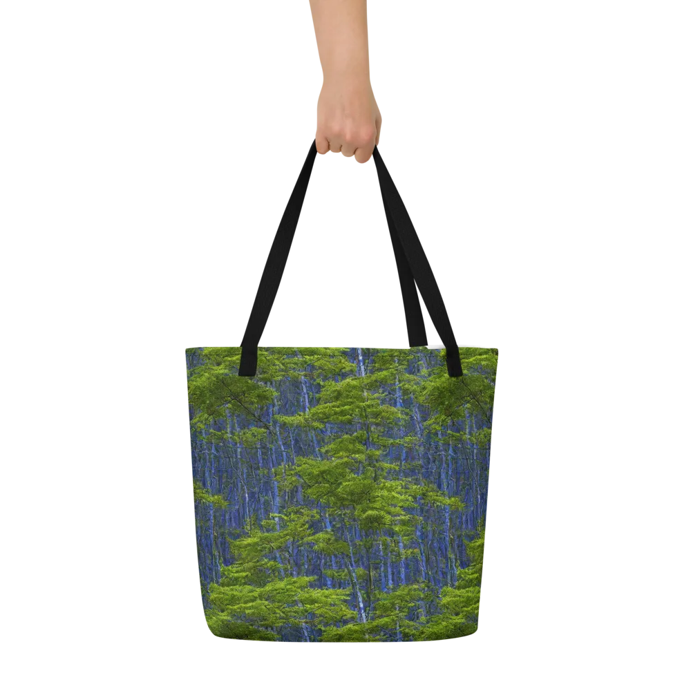 Cobalt Forest on Large Tote Bag W/ Pocket — Front