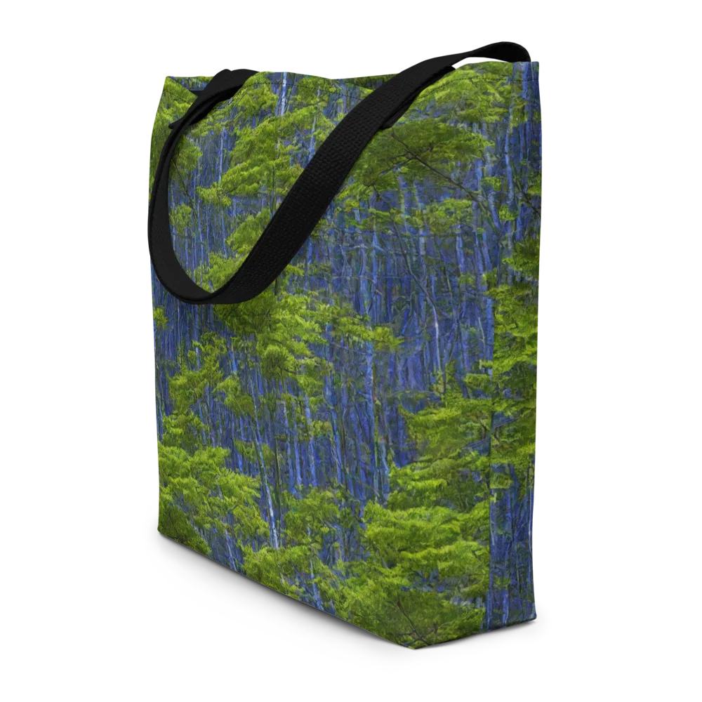 Cobalt Forest on Large Tote Bag W/ Pocket — Front