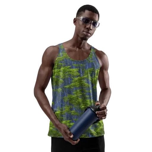 Cobalt Forest on a Men's Tank Top