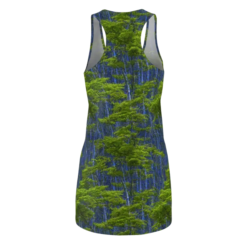 Cobalt Forest on Racerback Dress — Back