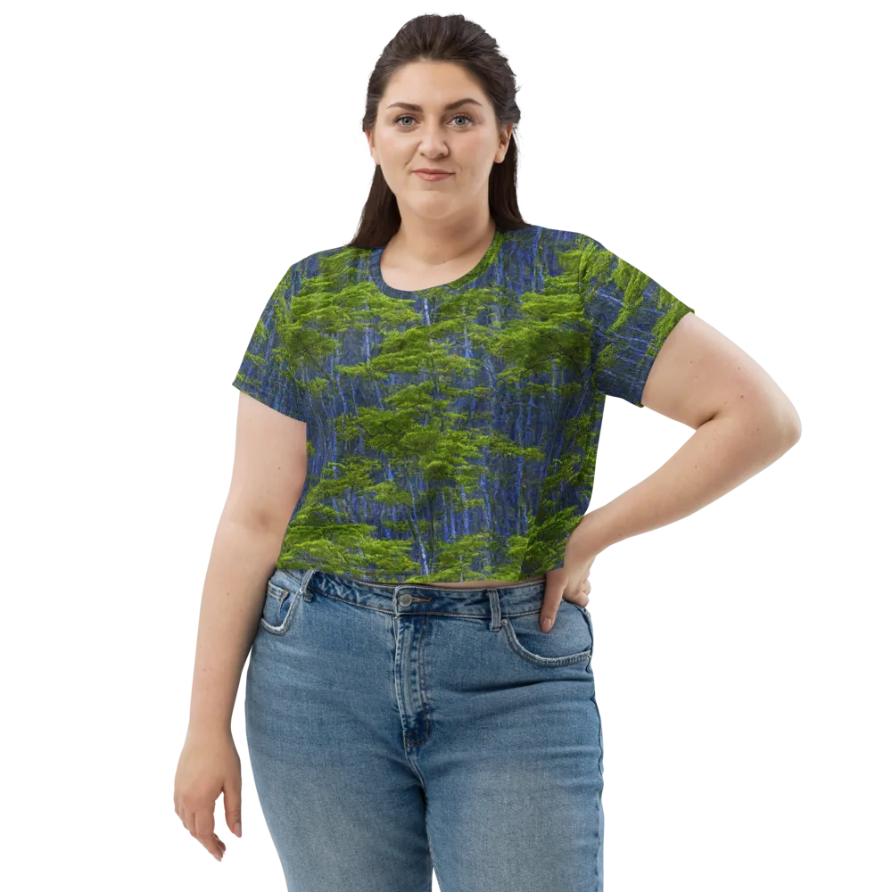 Cobalt Forest on Crop Tee — Front