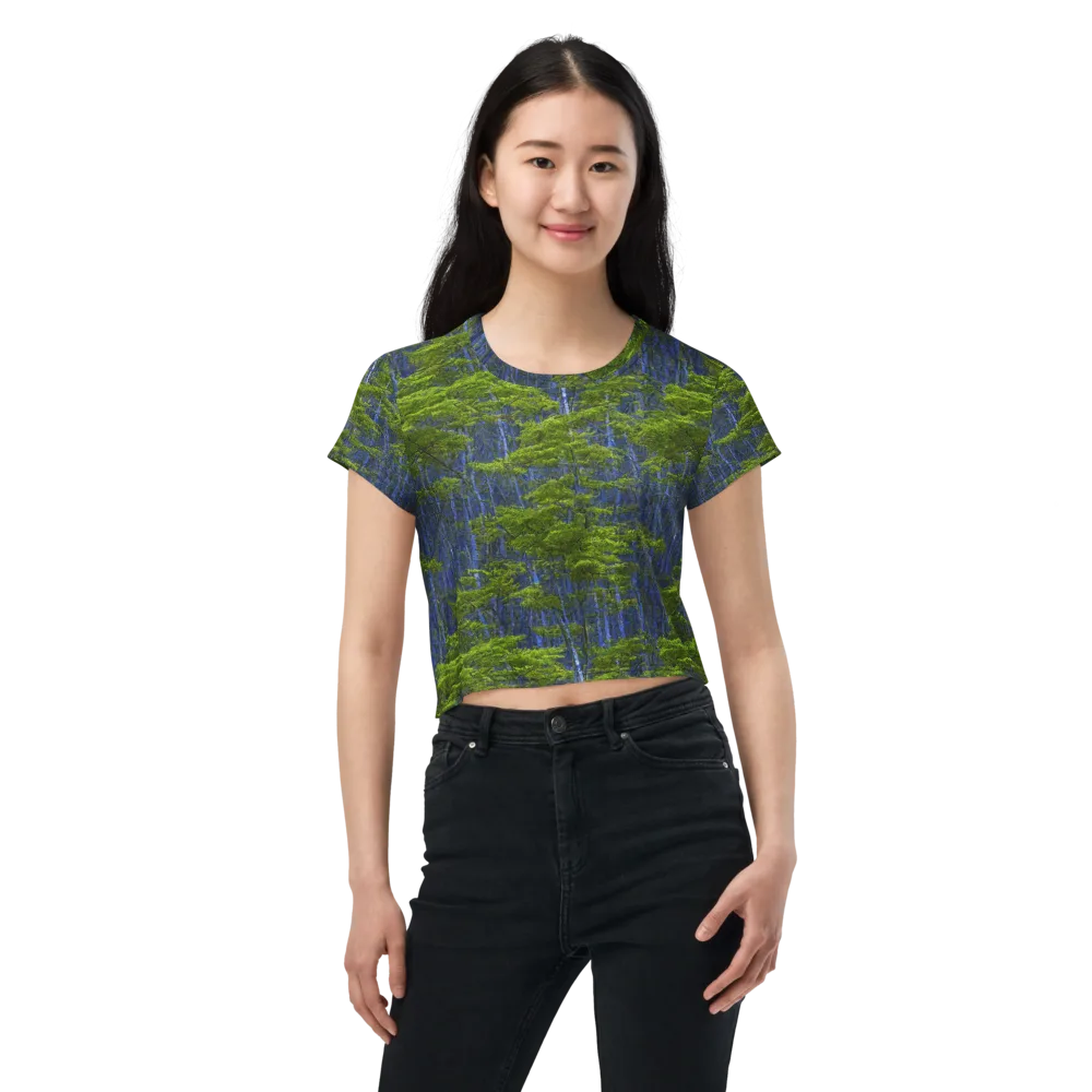 Cobalt Forest on Crop Tee — Front