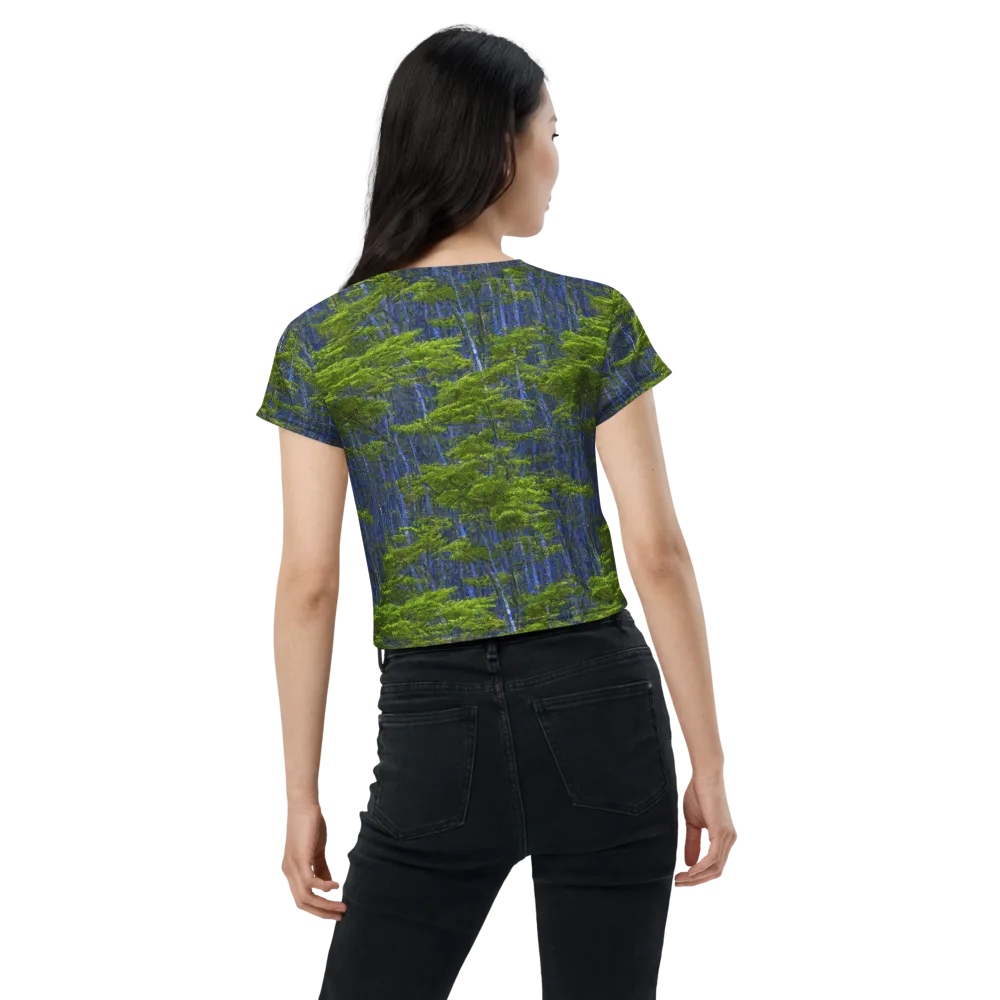 Cobalt Forest on Crop Tee — Back