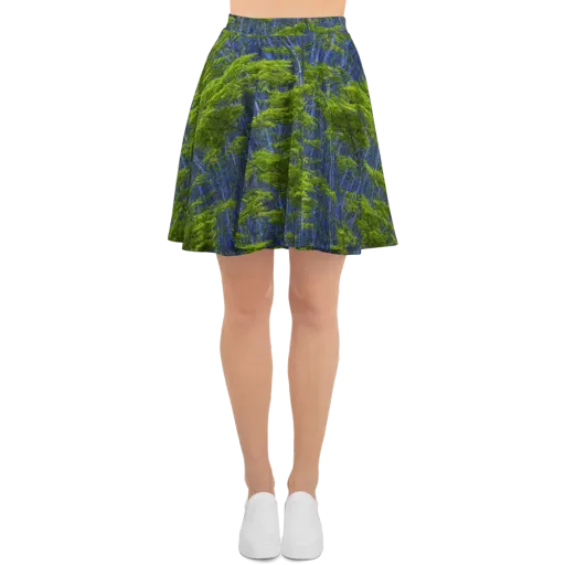 Cobalt Forest on a Skater Skirt
