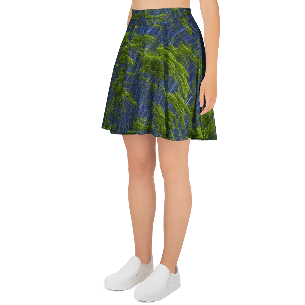 Cobalt Forest on Skater Skirt — Left
