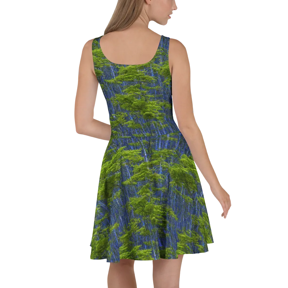 Cobalt Forest on Skater Dress — Back