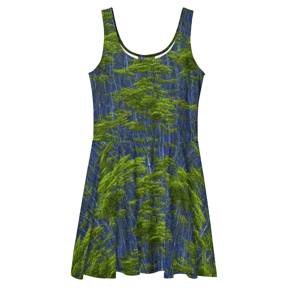 Cobalt Forest on Skater Dress — Front