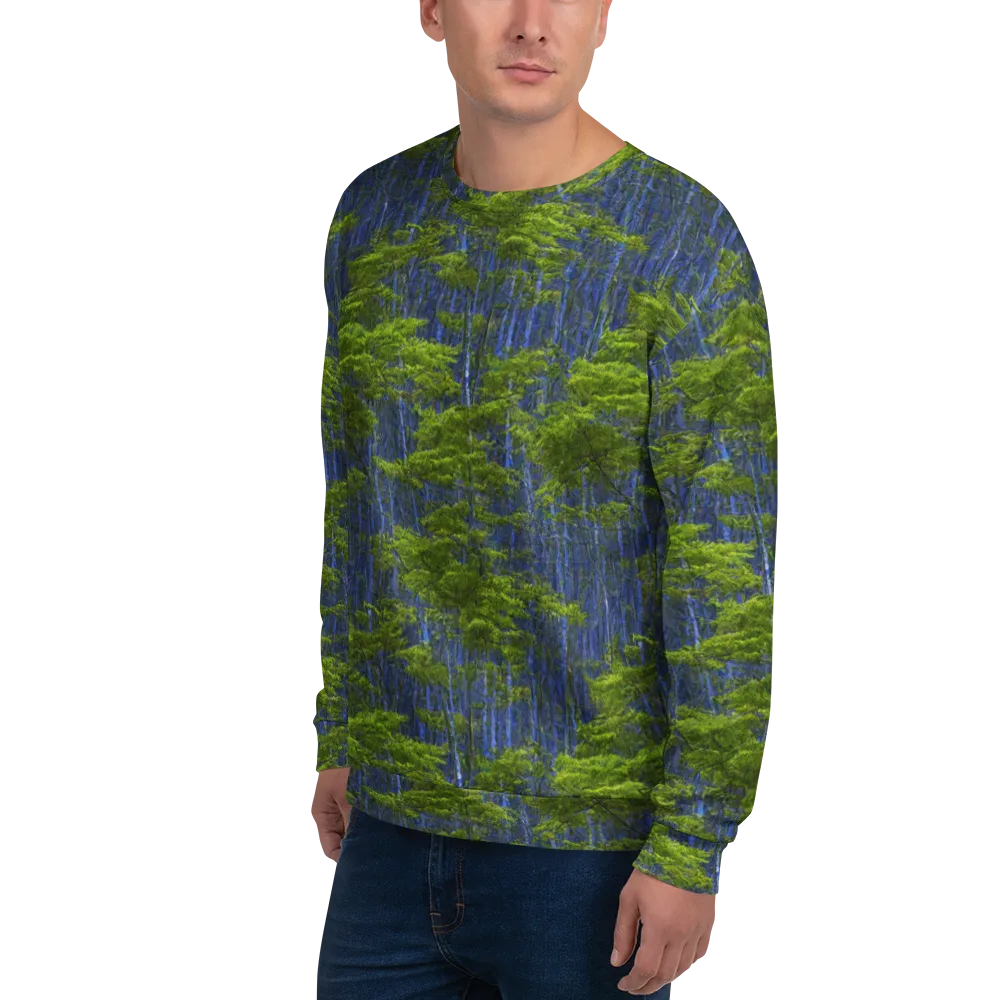 Cobalt Forest on Sweatshirt — Left Front