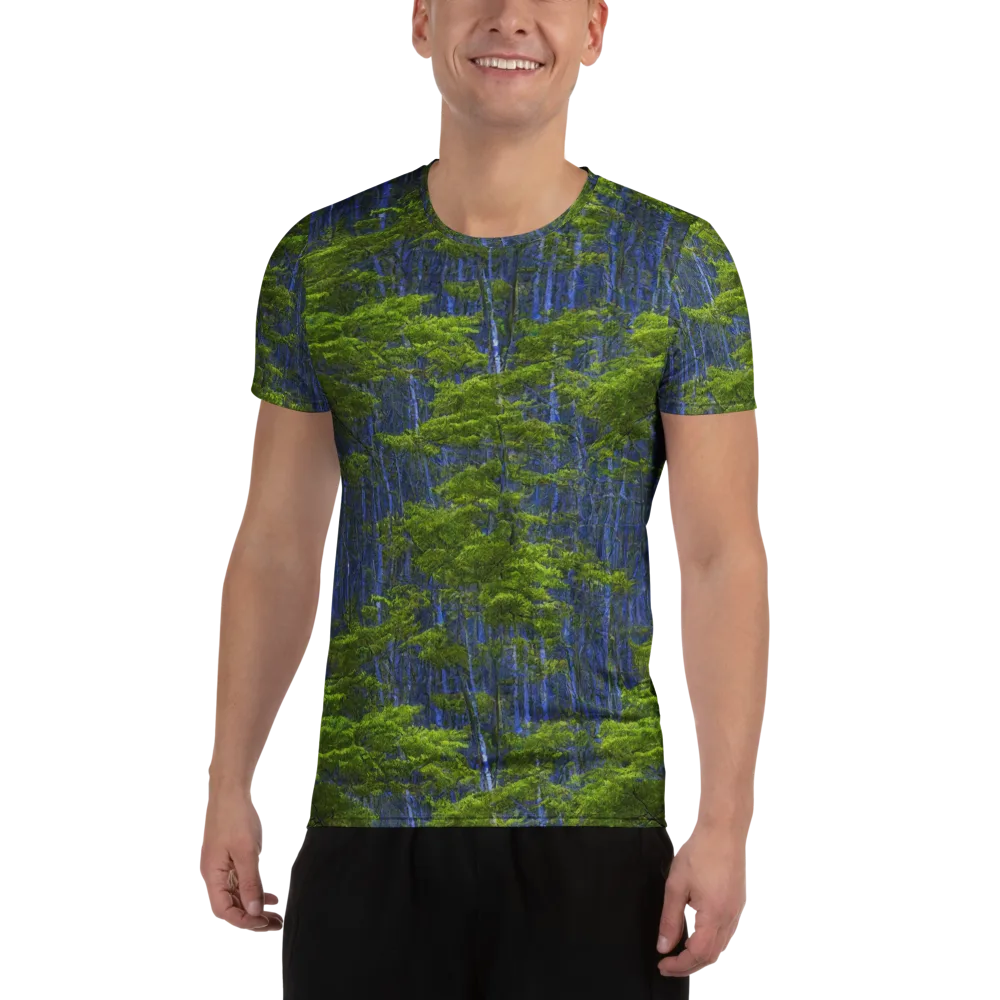 Cobalt Forest on Men's Athletic T-Shirt — Front
