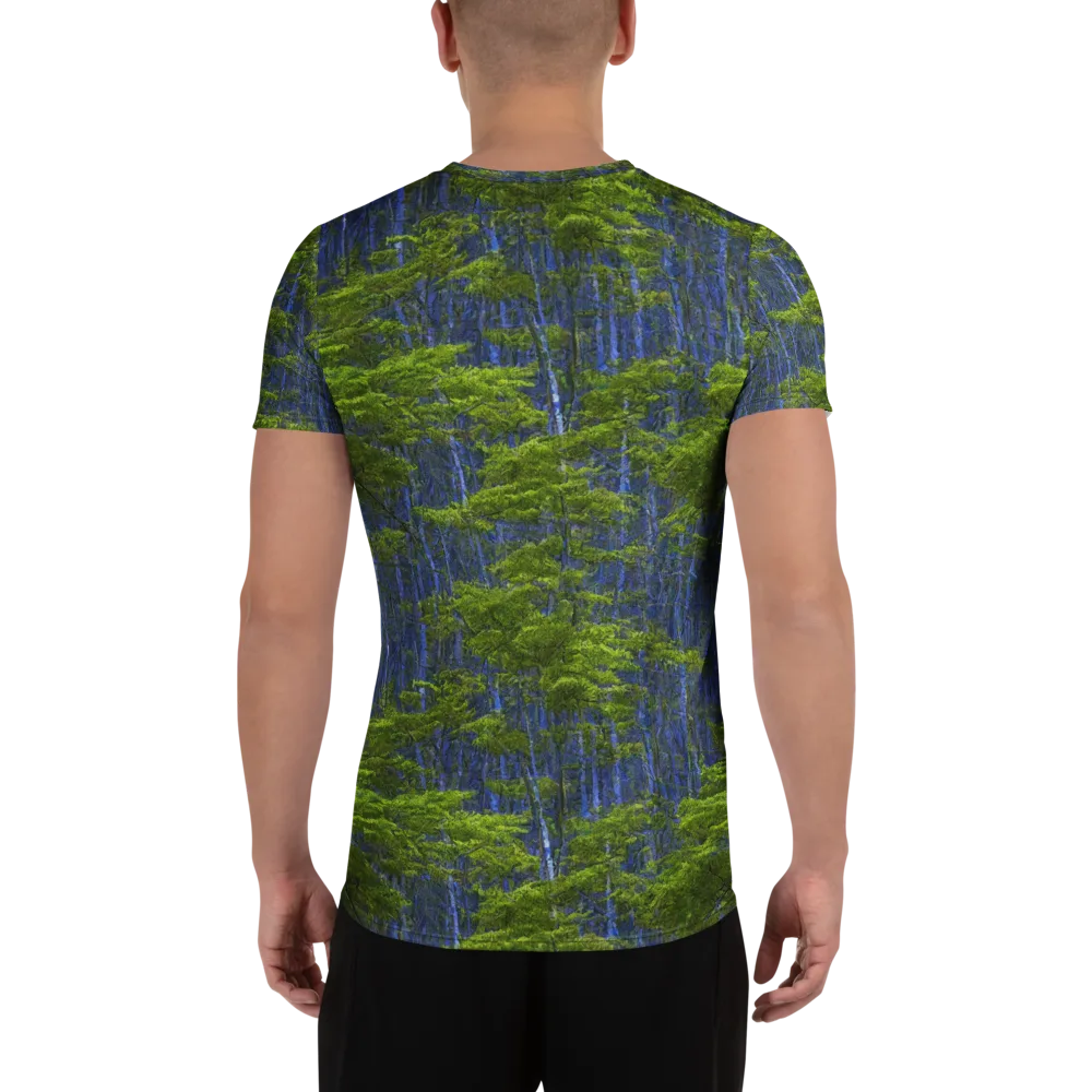 Cobalt Forest on Men's Athletic T-Shirt — Back