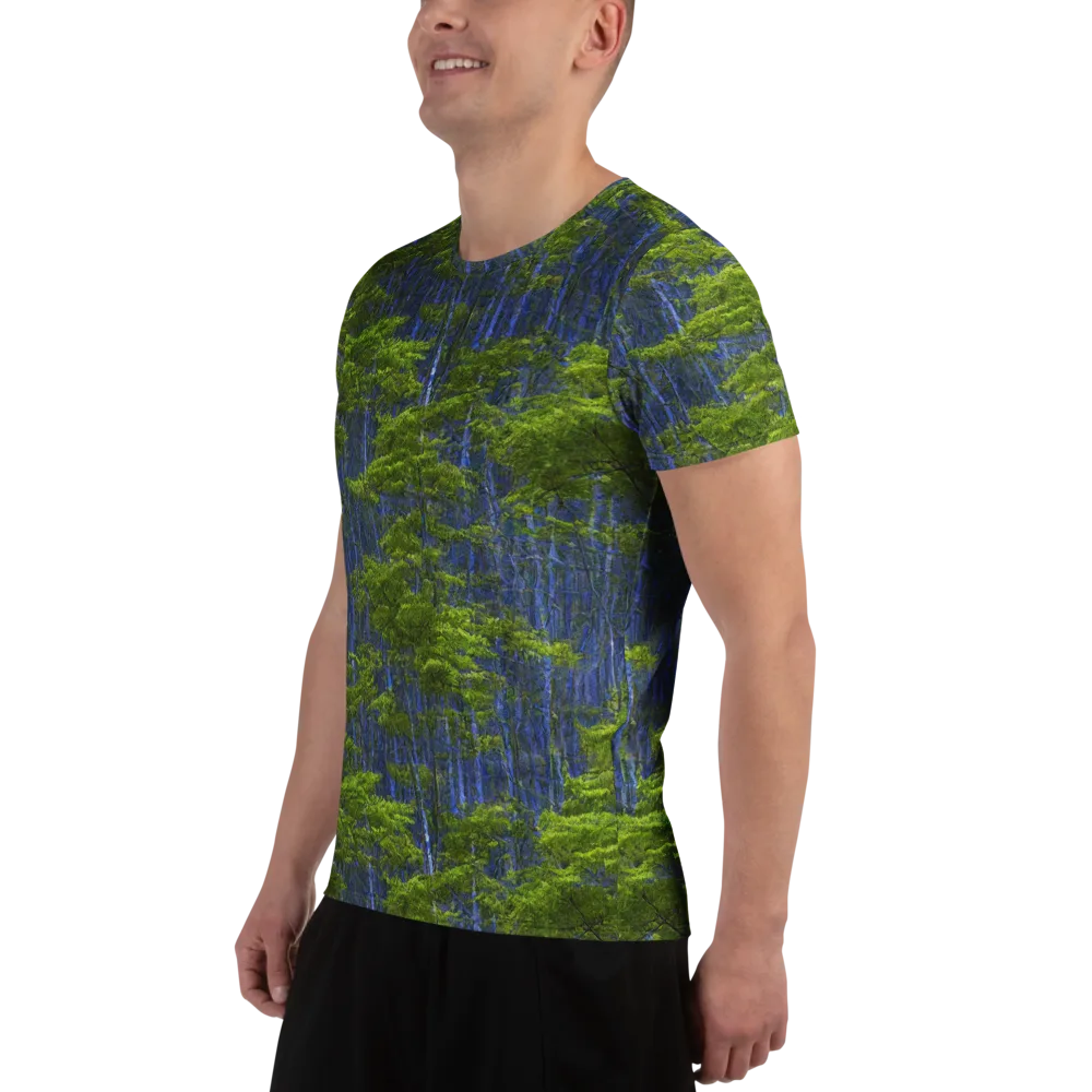 Cobalt Forest on Men's Athletic T-Shirt — Left