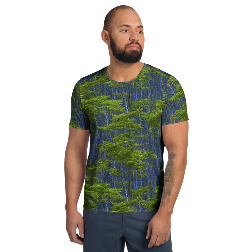 Cobalt Forest on Men's Athletic T-Shirt — Front