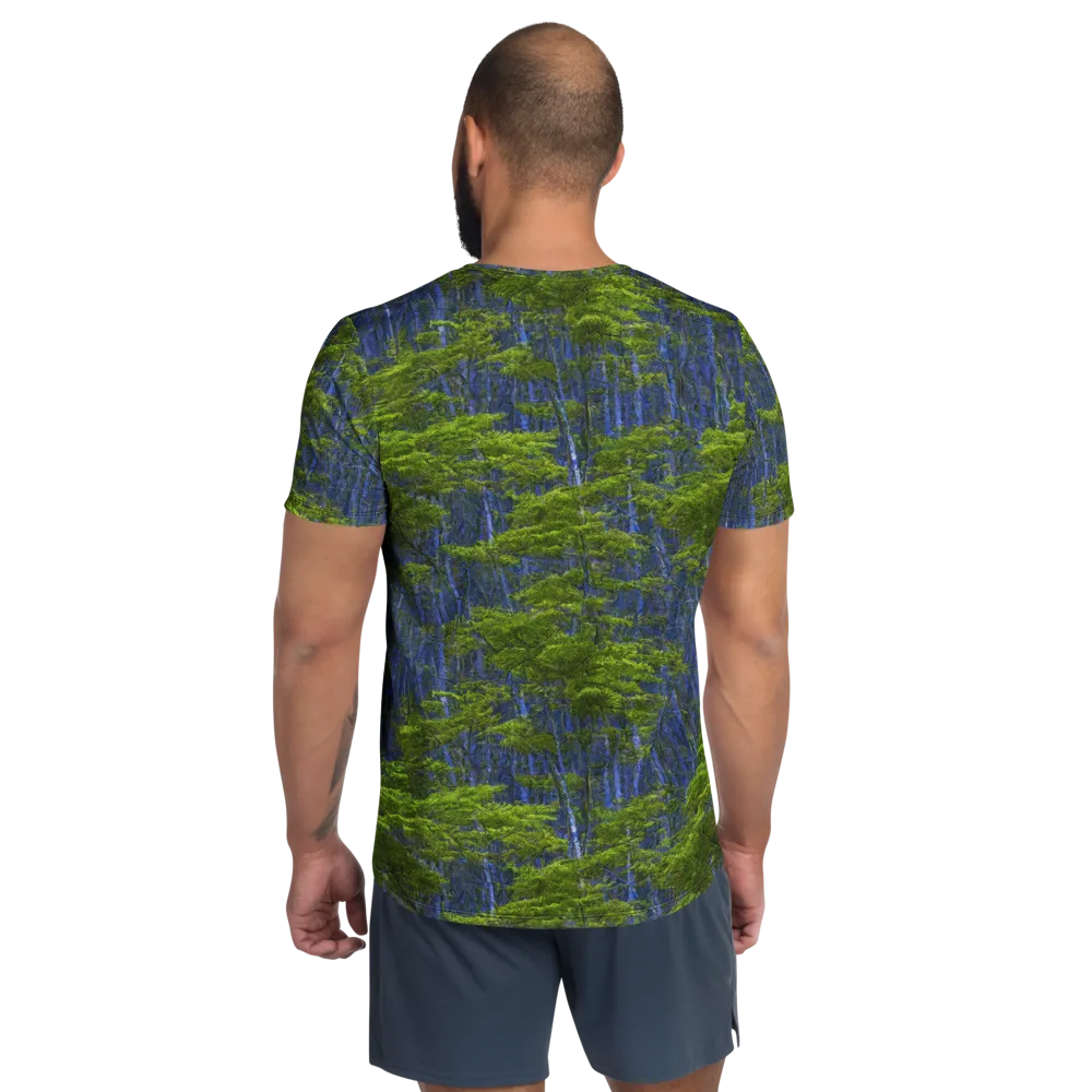 Cobalt Forest on Men's Athletic T-Shirt — Back