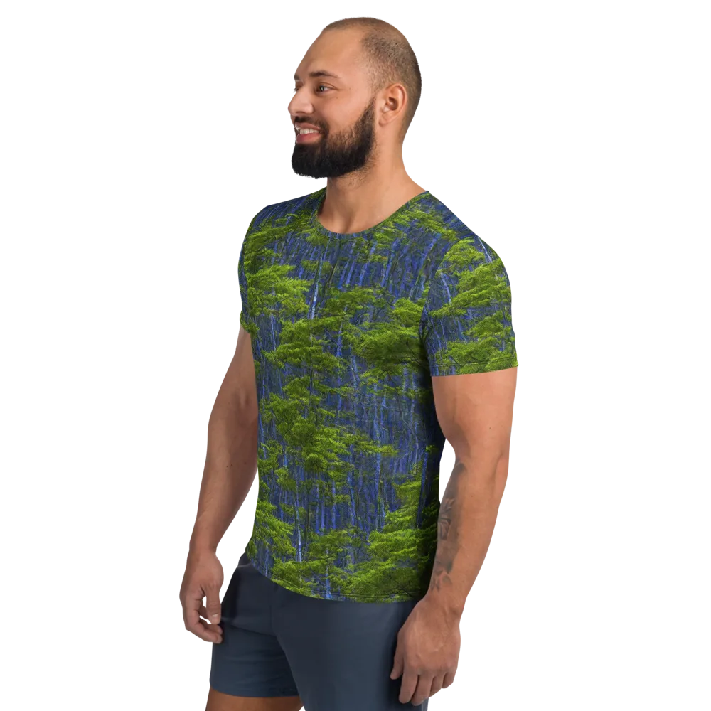 Cobalt Forest on Men's Athletic T-Shirt — Left