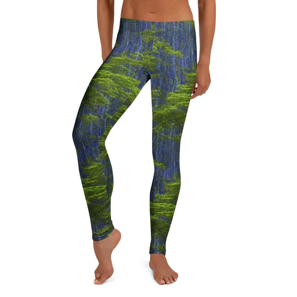 Cobalt Forest on Leggings — Front
