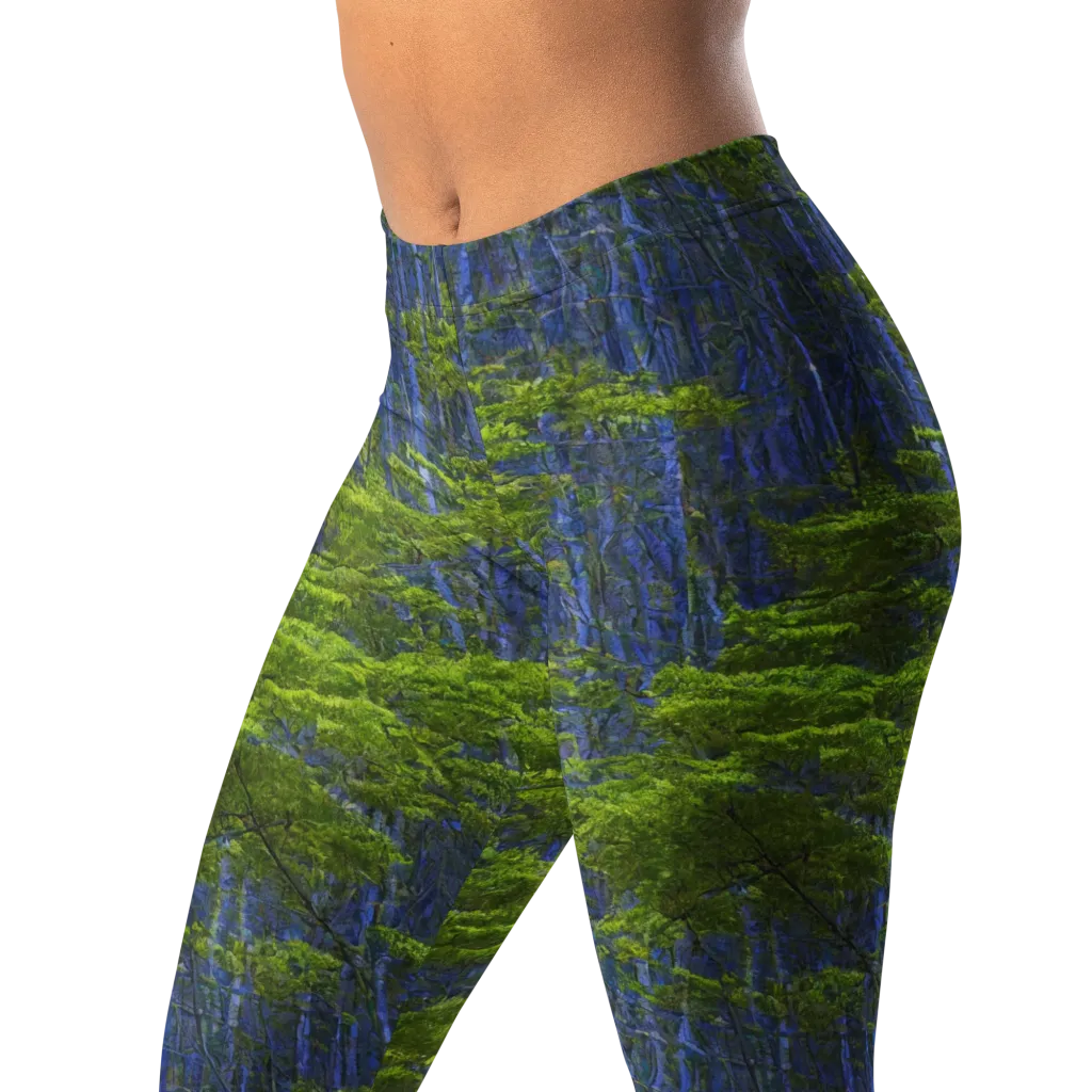 Cobalt Forest on Leggings — Left Front
