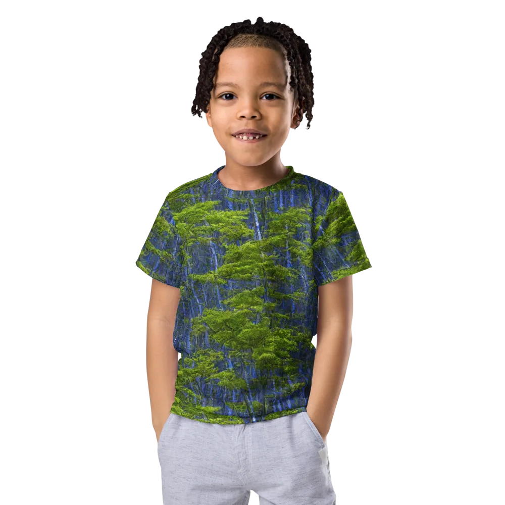 Cobalt Forest on Kids Crew Neck T-Shirt — Front