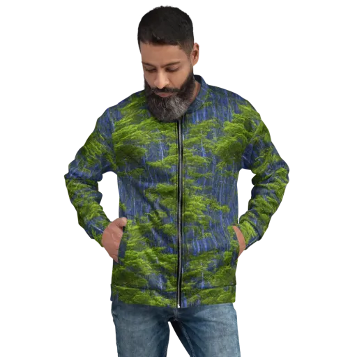 Cobalt Forest on a Bomber Jacket