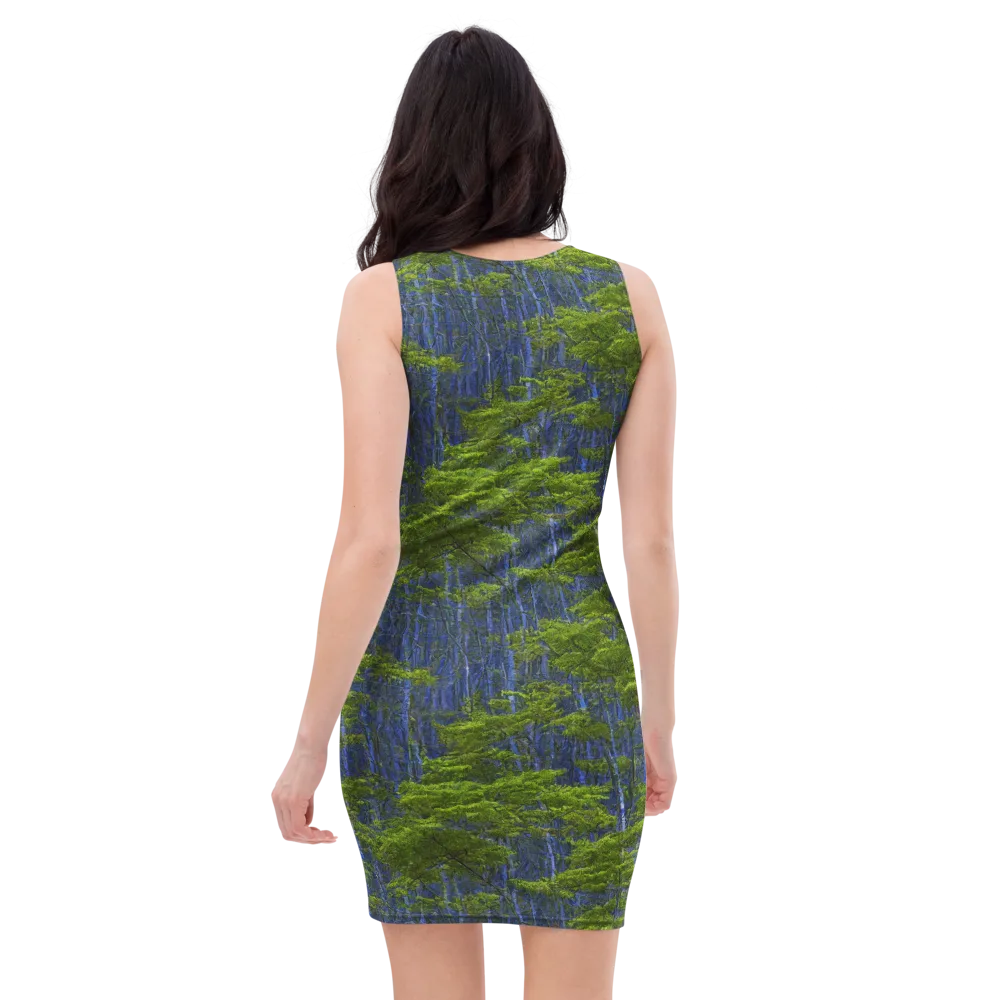 Cobalt Forest on Bodycon Dress — Back