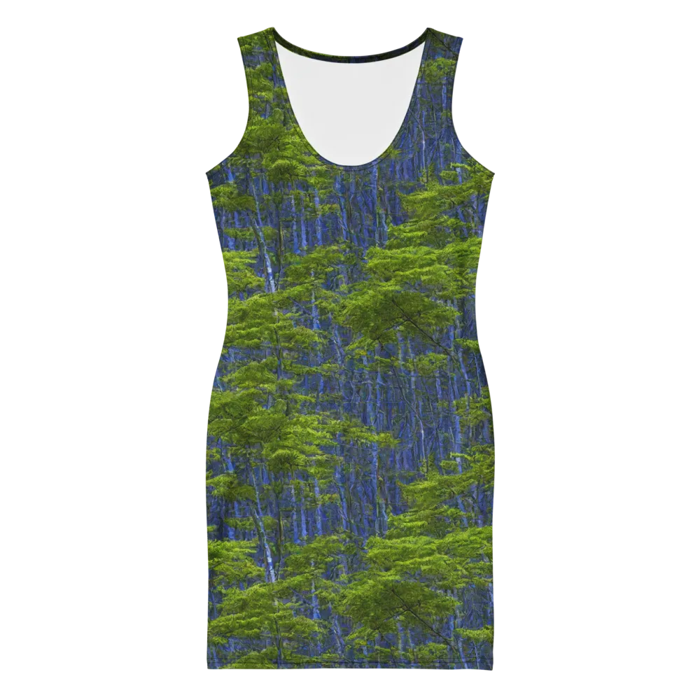 Cobalt Forest on Bodycon Dress — Front