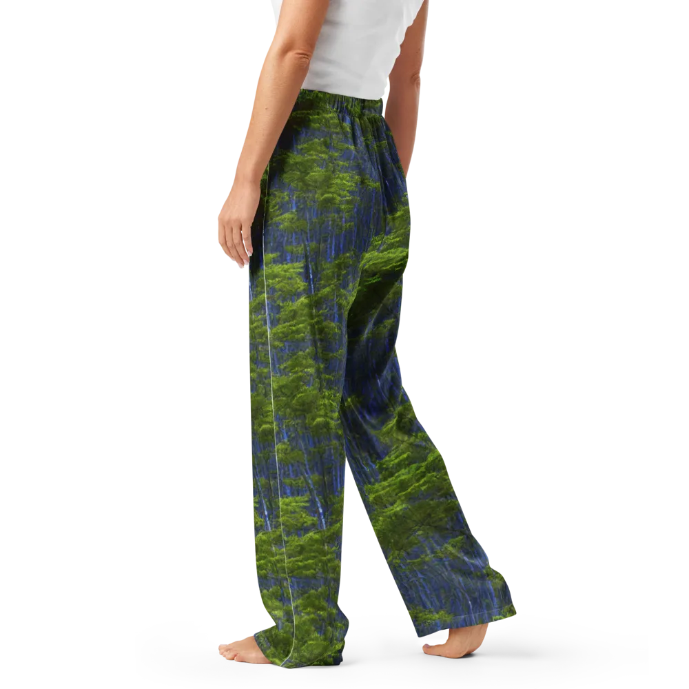 Cobalt Forest on Women's Pajama Pants — Left
