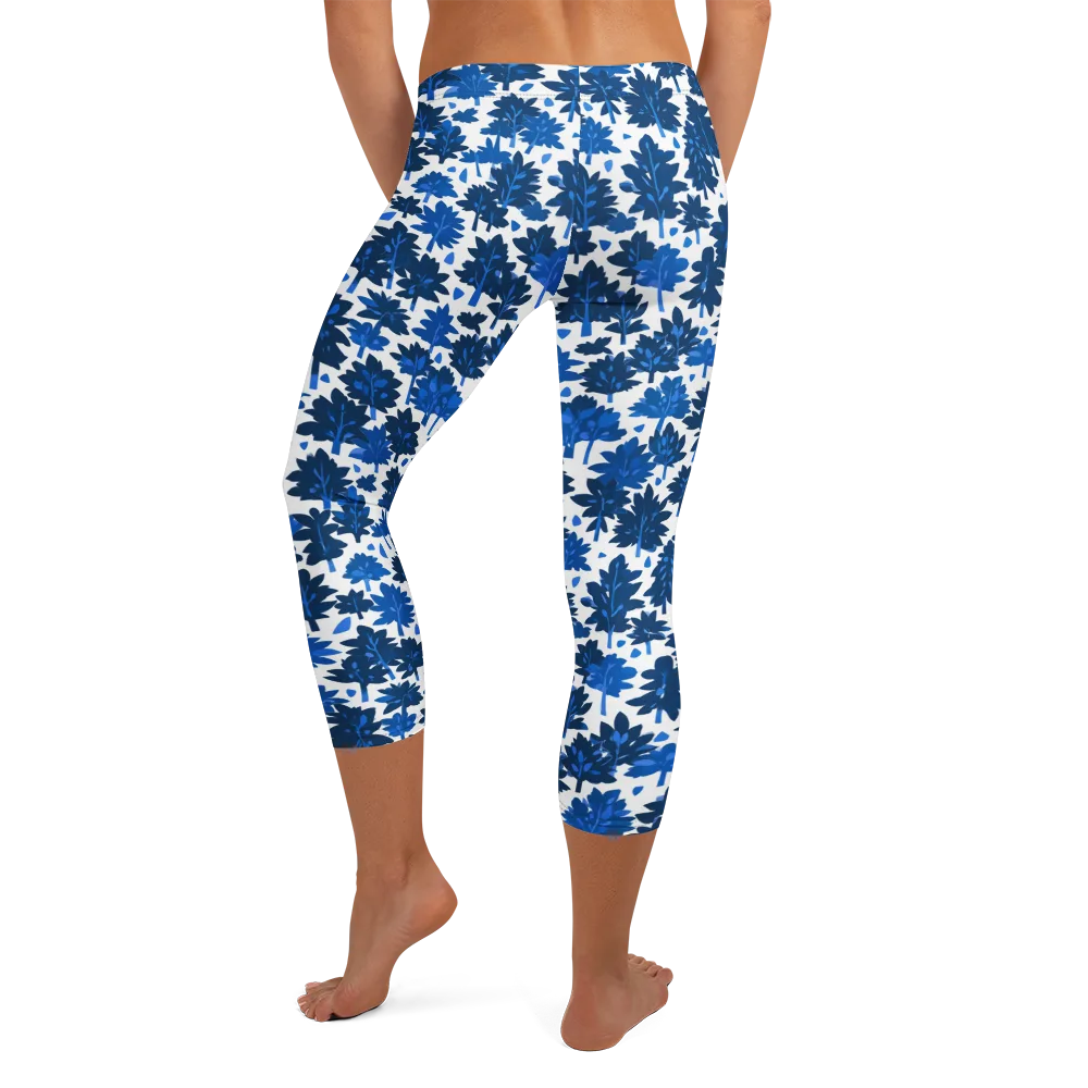 Bluewood Scatter on Capri Leggings — Back