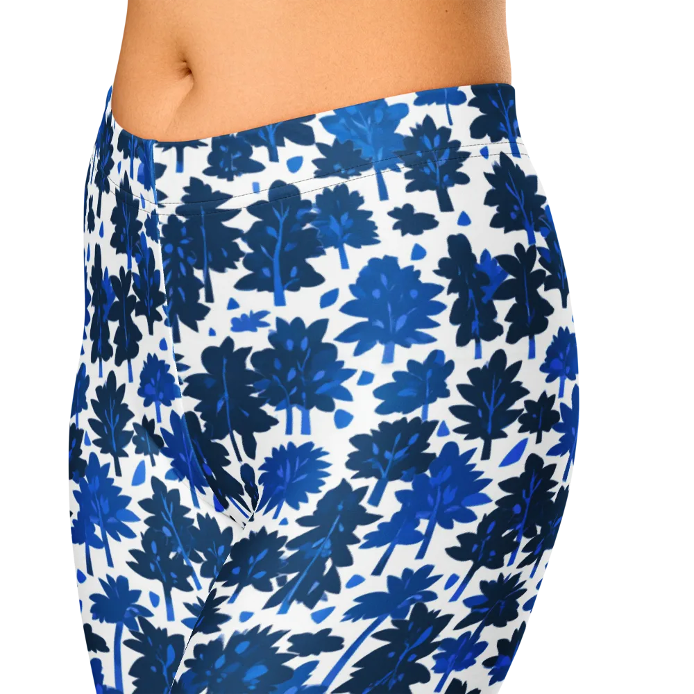 Bluewood Scatter on Capri Leggings — Zoomed-in