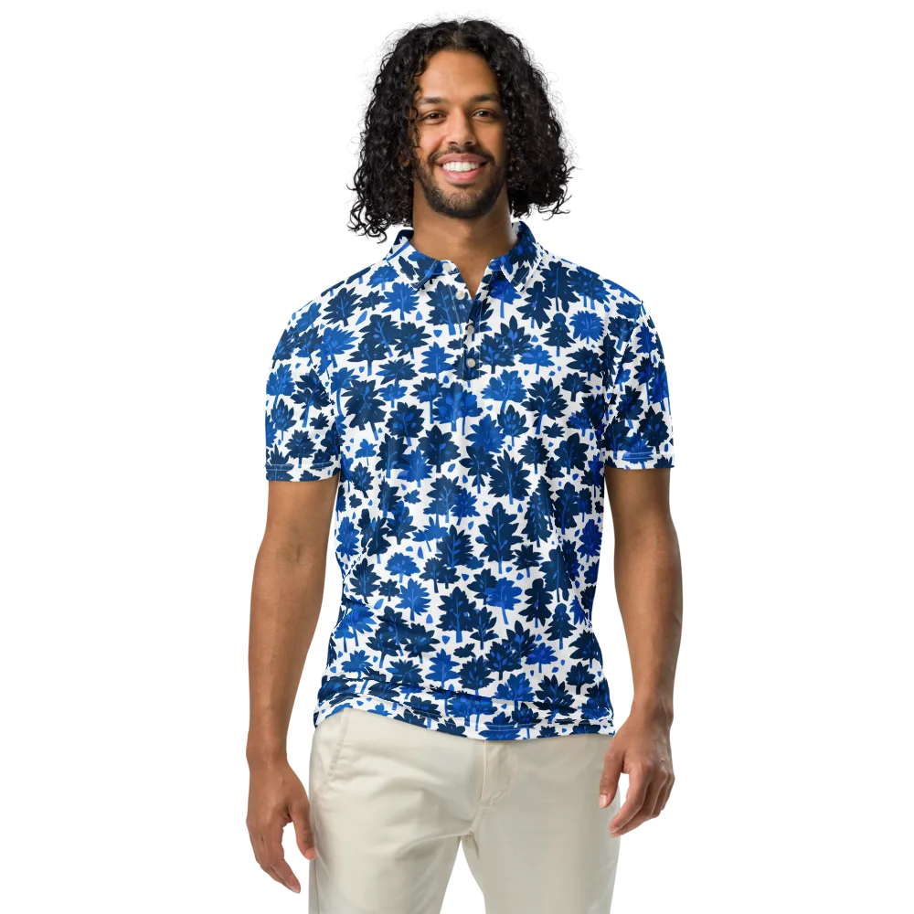 Bluewood Scatter on Men's Slim Fit Polo Shirt — Front