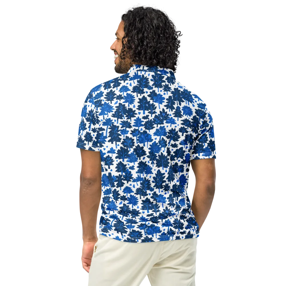 Bluewood Scatter on Men's Slim Fit Polo Shirt — Back