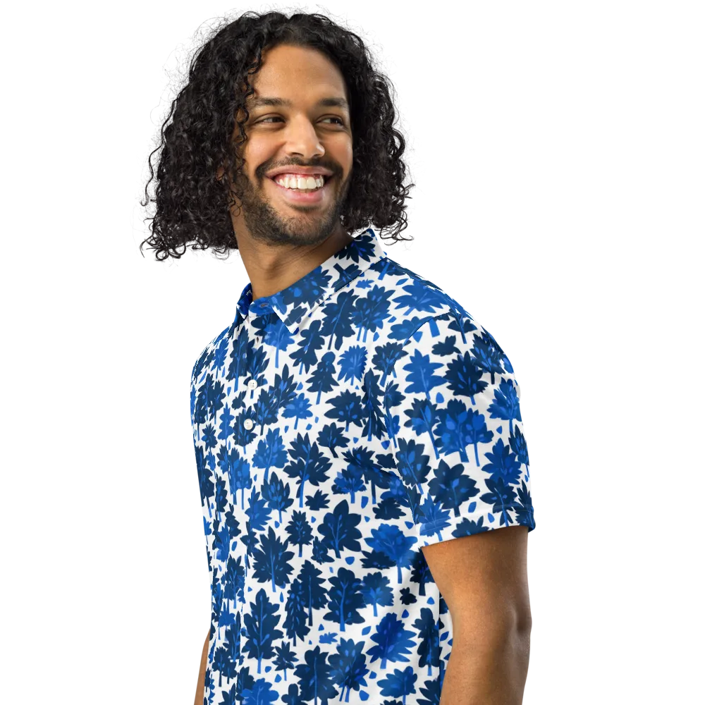 Bluewood Scatter on Men's Slim Fit Polo Shirt — Left Front