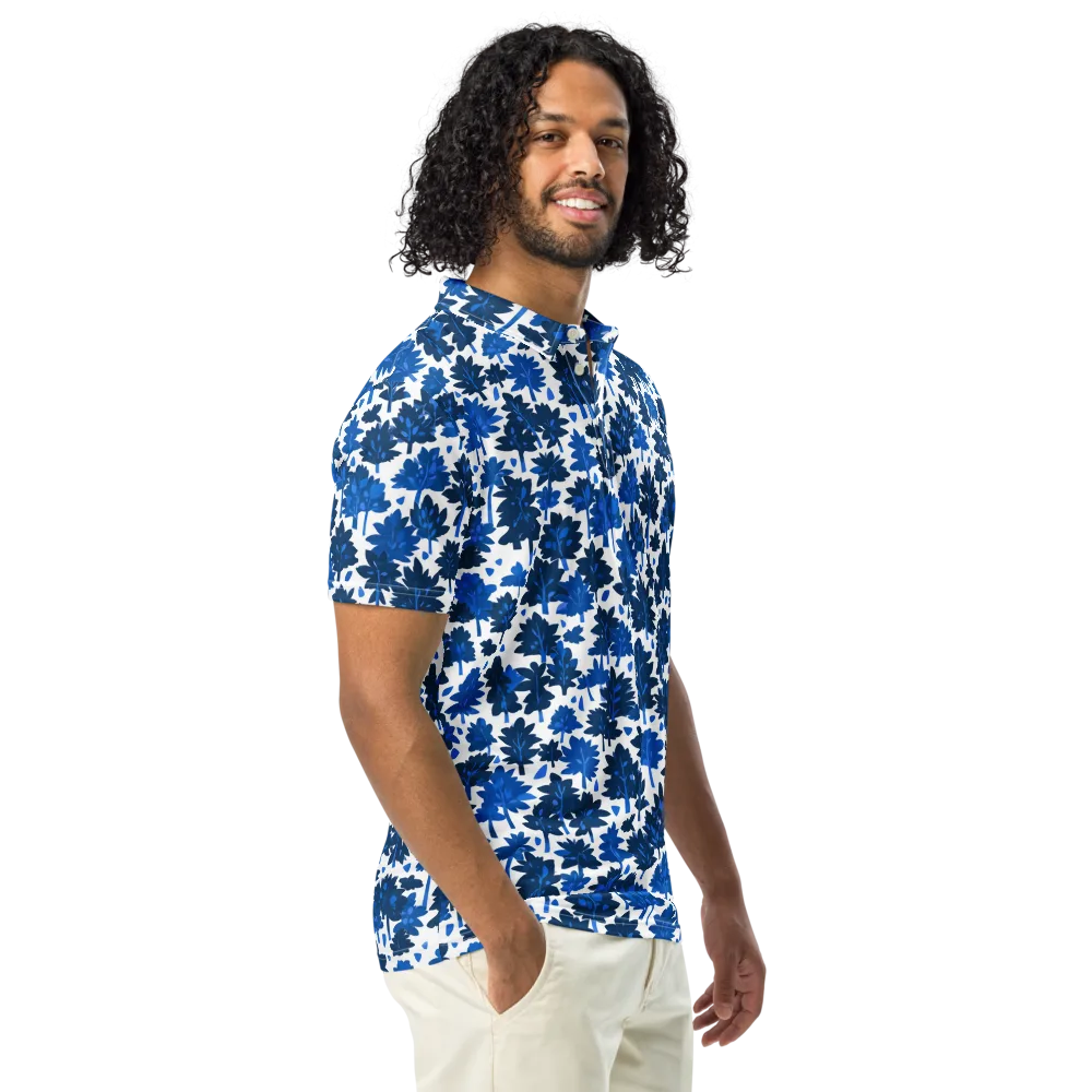 Bluewood Scatter on Men's Slim Fit Polo Shirt — Right Front