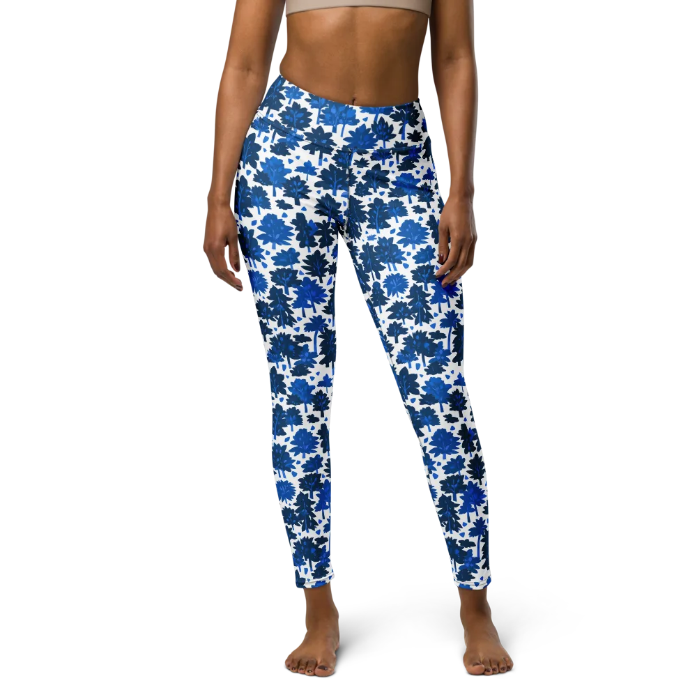 Bluewood Scatter on Yoga Leggings — Front
