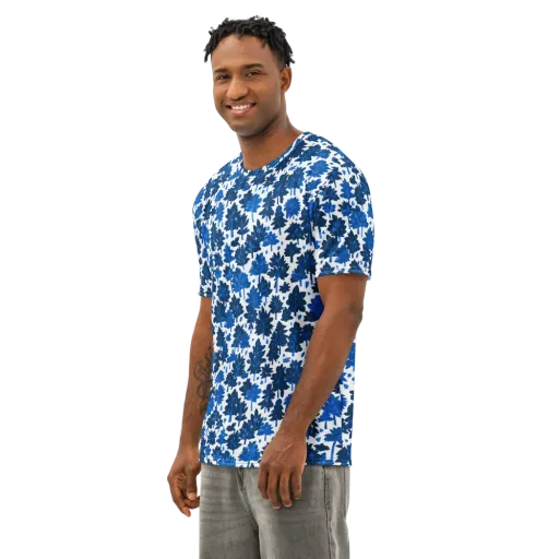 Bluewood Scatter on a Men's Cotton Crew Neck T-Shirt