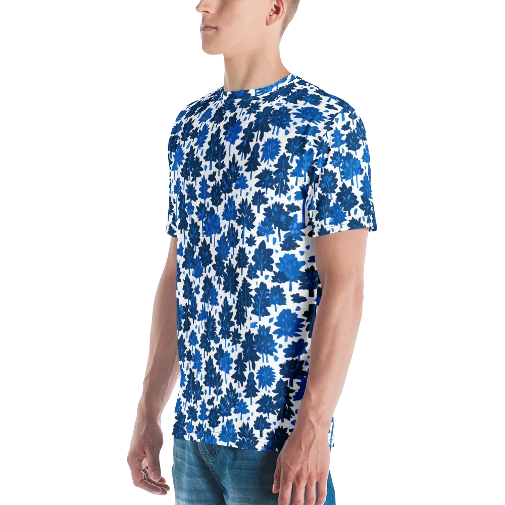 Bluewood Scatter on Men's Crew Neck T-Shirt — Left