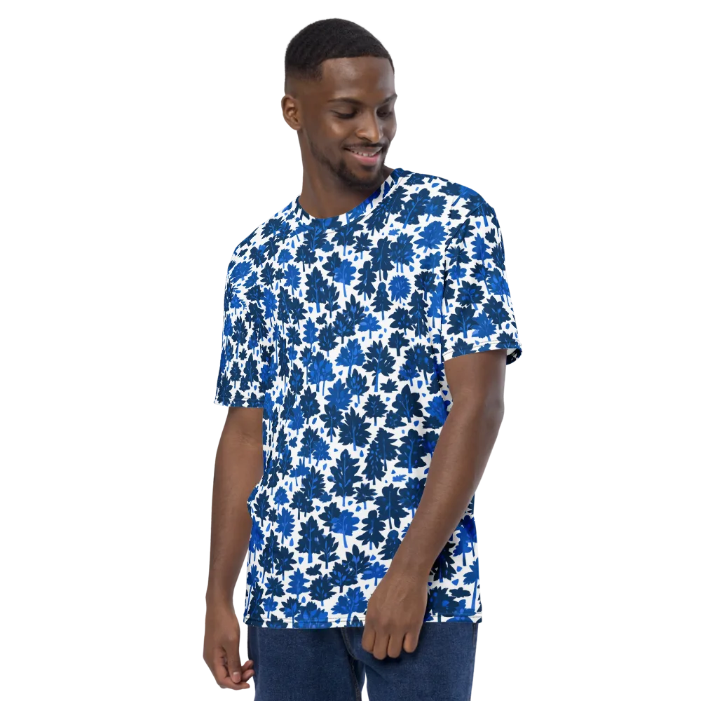Bluewood Scatter on Men's Crew Neck T-Shirt — Left